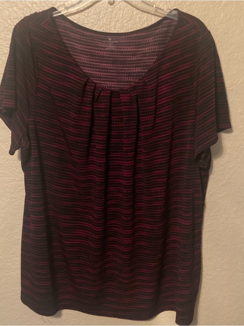 Worthington Women’s Business Casual Burgundy Blouse Size 2X Stretch Career Flowy